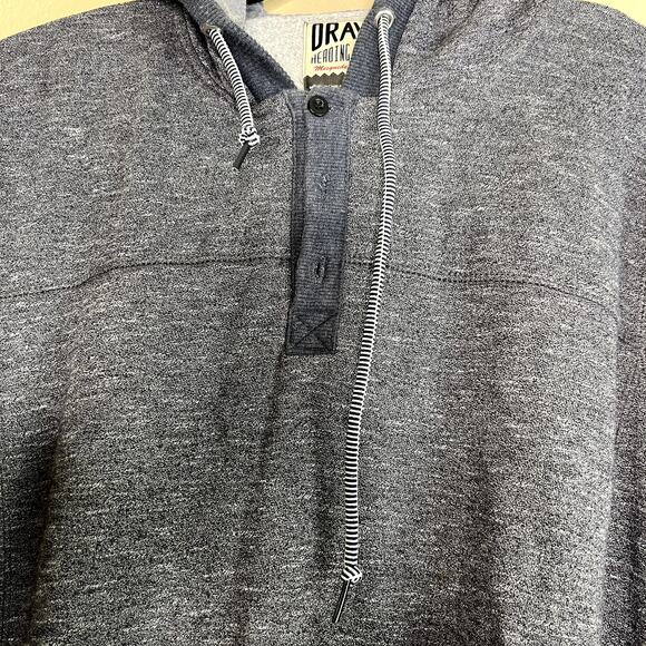 Dravus Hoodie Men Large Sweater Gray Hooded Pullover Pocket Comfy Fall Winter - Picture 9 of 12